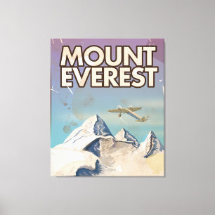Toile Affiche du Vintage voyage du Mont Everest