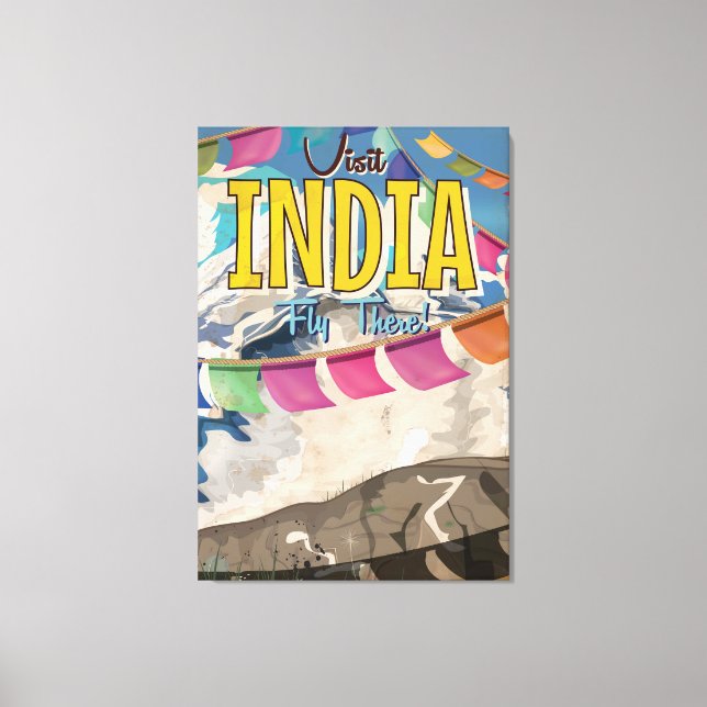 Toile Affiche du Vintage voyage indien (Recto)