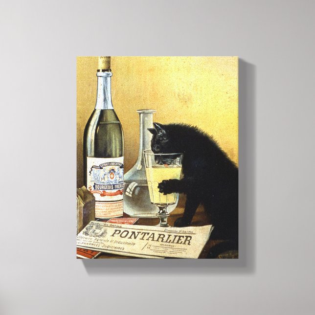 Toile Affiche française rétro "absinthe bourgeois" (Recto)