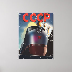 Toile Affiche locomotive soviétique vintage de CCCP