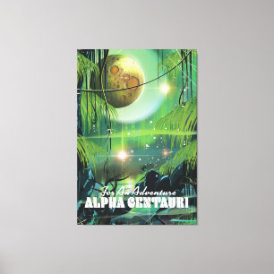 Toile Affiche rétro de science-fiction du marais d'Alpha