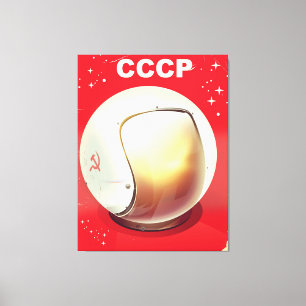 Toile Affiche spatiale soviétique rouge vintage CCCP