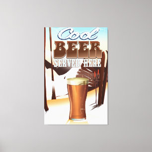 Toile Affiche vintage de l'auberge Bière fraîche servie 