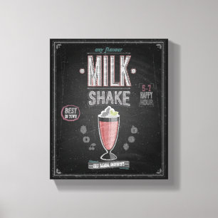 Toile Affiche vintage de milkshake - tableau