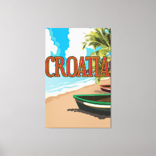 Toile Affiche vintage de voyage de la CROATIE