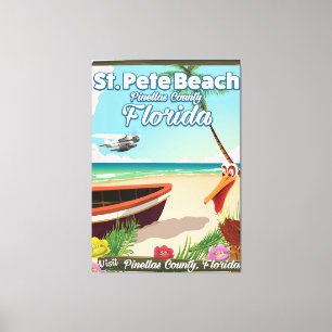 Toile Affiche vintage de voyage de la Floride de plage