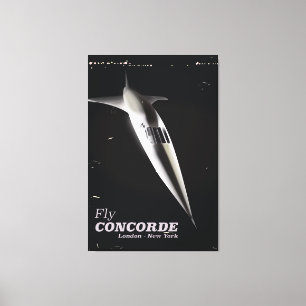 Toile Affiche vintage de voyage de style de Concorde de