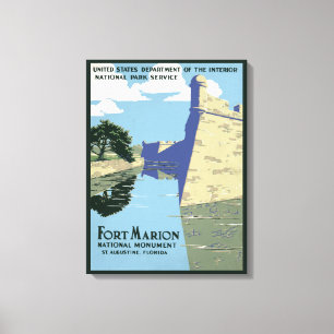 Toile Affiche Vintage voyage montrant Fort Marion