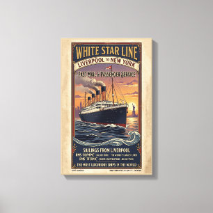 Toile Affiche vintage White Star Line Olympic & Titanic