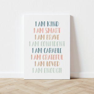 Toile Affirmations Pastel pour Décor de crèche pour enfa