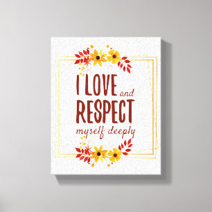 Toile affirmations positives d'amour et d'acceptation de