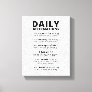 Toile Affirmations quotidiennes Devis inspirant