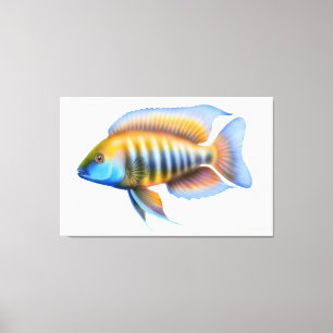 Toile Africaine Peacock Cichlid Poisson Enveloppé