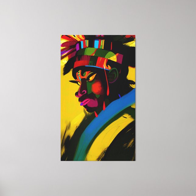 Toile Africaine Samurai Guerrier fille (Recto)