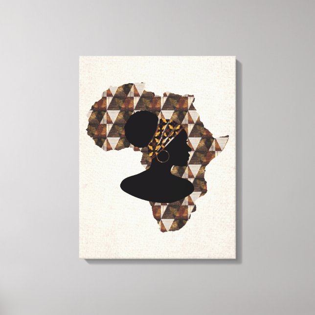 Toile Afrique et femme au foulard | Décor mural (Recto)