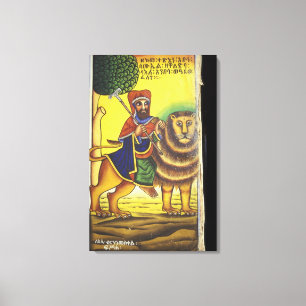 Toile Afrique, Éthiopie. Œuvre d'art représentant le Lio