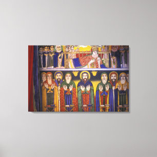 Toile Afrique, Éthiopie. Oeuvre représentant des apôt