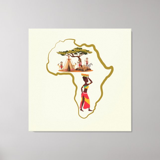 Toile Afrique safari lancer oreiller (Recto)