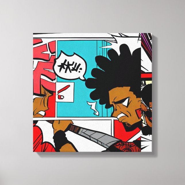 Toile Afro Ninja Abstrait #2 (Recto)
