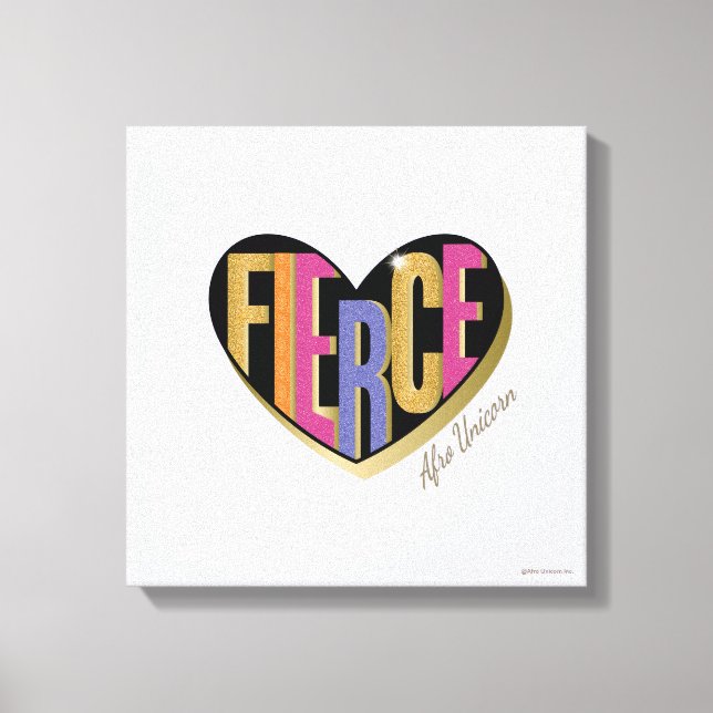 Toile Afro Unicorn Fierce Heart Design (Recto)