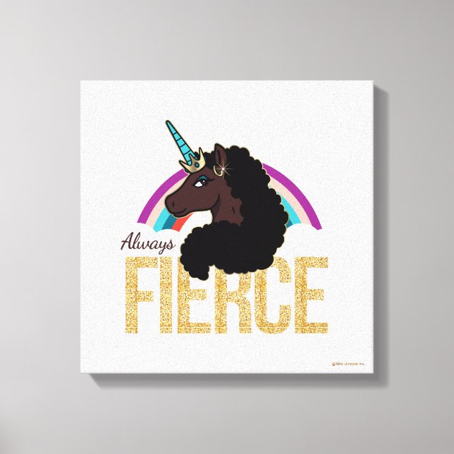 Toile Afro Unicorn | Magique - Toujours fière (Recto)