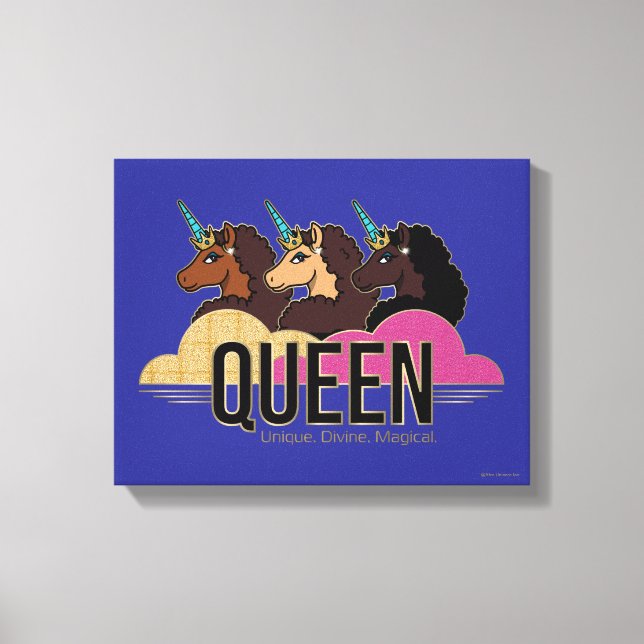 Toile Afro Unicorn Queen Trio Design (Recto)
