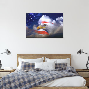 Toile Aigle 4 juillet Enveloppé