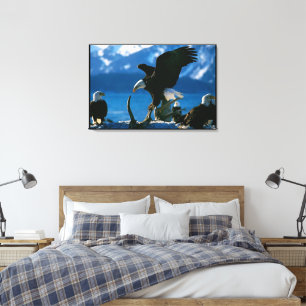 Toile Aigle à tête blanche sur le journal Enveloppé