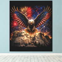 Aigle chauve patriotique Mont Rushmore Feux d'arti