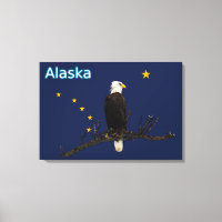 Aigle Et Drapeau De L'Alaska