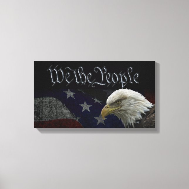 Toile Aigle et drapeau patriotiques (Recto)