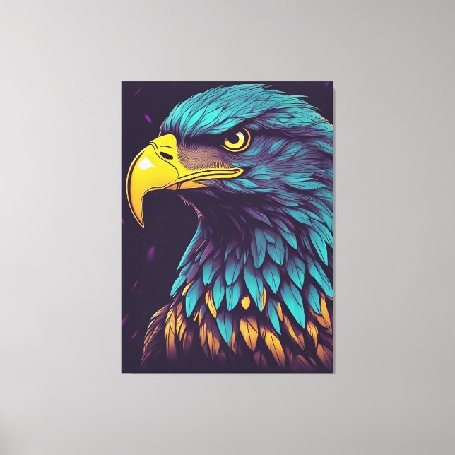 Toile Aigle Majestic aux couleurs vives (Recto)