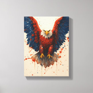 Toile Aigle patriotique à tête blanche avec l'art Red Bl