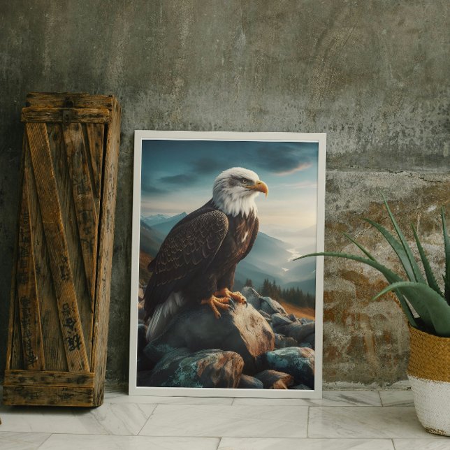 Toile Aigle perché sur le terrain rocheux (Créateur téléchargé)