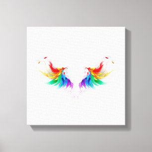 Toile Ailes fluffy arc-en-ciel