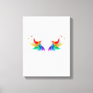 Toile Ailes fluffy arc-en-ciel