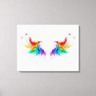 Toile Ailes fluffy arc-en-ciel