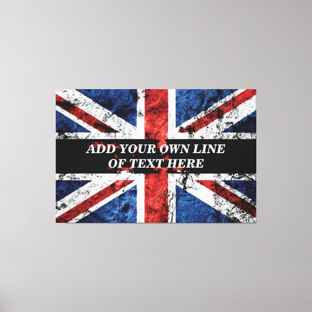 Toile Ajouter votre texte sur le drapeau anglais Jeu d'o (Recto)