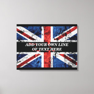 Toile Ajouter votre texte sur le drapeau anglais Jeu d'o