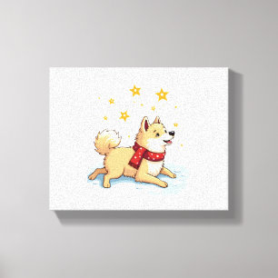 Toile Akita Snowball Chien de combat