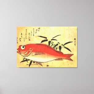 Toile Akodai - Hiroshige's Colorful Japanese Fish Print