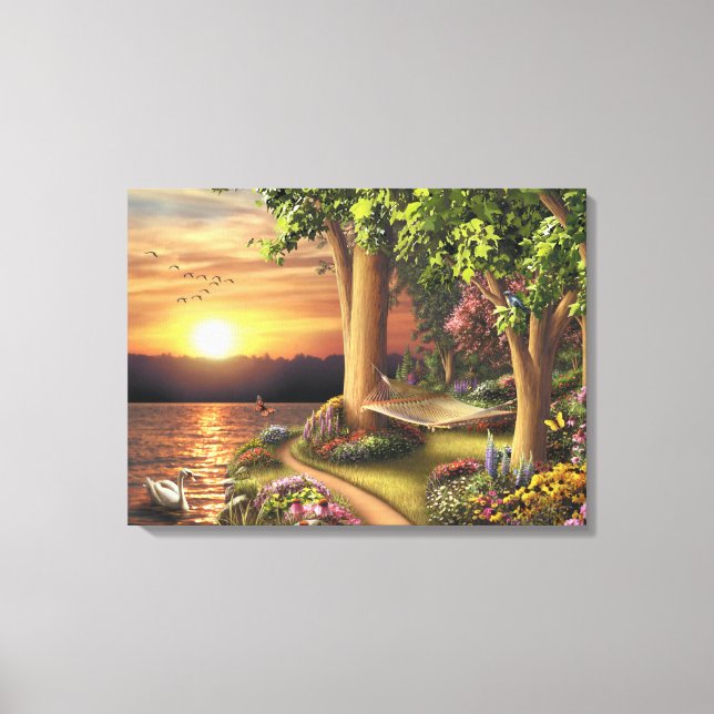 Toile Alan Giana "Autour du lac" Imprimer (Recto)