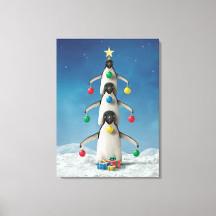 Toile Alan Giana "Oh Penguin Tree" Imprimer