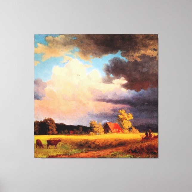 Toile Albert Bierstadt peinture, Paysage bavarois (Recto)
