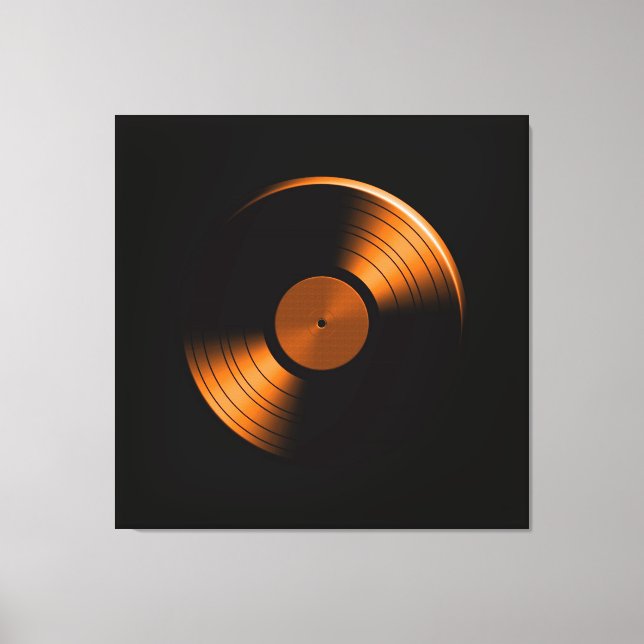 Toile Album de disque de vinyle rétro en orange (Recto)