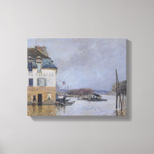 Toile Alfred Sisley   l'inondation à Port-Marneux