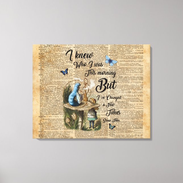 Toile Alice au pays des merveilles Citation Dictionnaire (Recto)