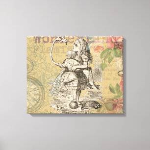 Toile Alice au pays des merveilles Flamant rose classiqu