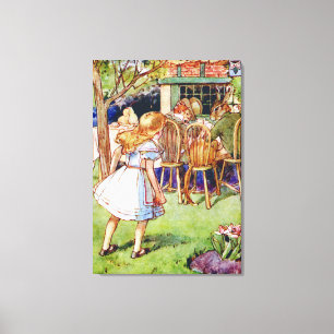 Toile Alice au Tea Party de Mad Hatter au pays des merve