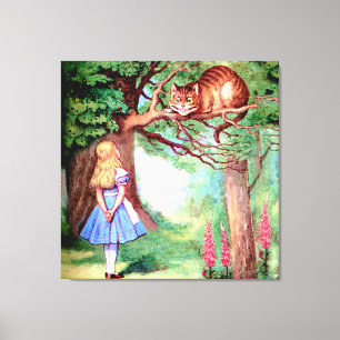 Toile Alice et Cheshire Cat au pays des merveilles